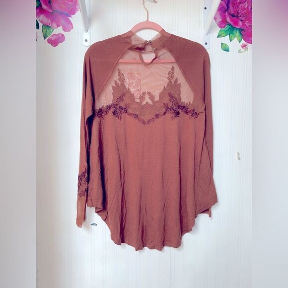 NWT Free People‎ Saheli Embroidered-Mesh Top Sz S - Picture 5 of 6